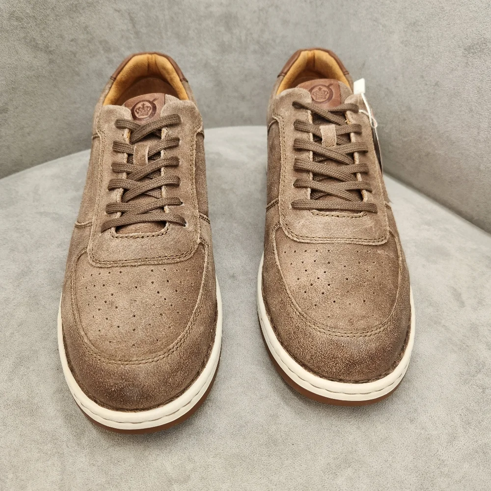Born Sneakers Men's 9 Taupe Distressed Suede Captain Low Top Casual New $130